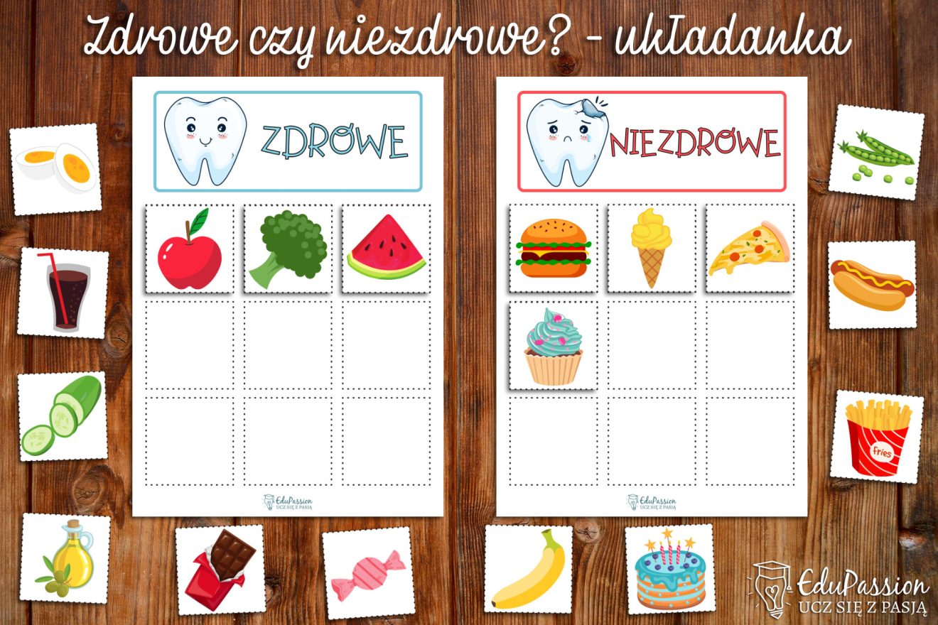 Zdrowe czy niezdrowe – układanka – EduPassion Zdrowe Odzywianie Scenariusz Zajec W Przedszkolu