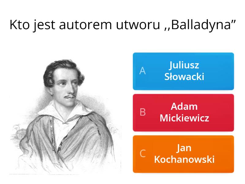 ze znajomości lektury ,,Balladyna" - Test Kamizelka Test Ze Znajomości Lektury