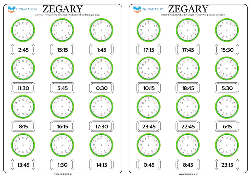 Zegary Do Druku - vrogue.co Zadania Z Zegarem Klasa 3 Do Wydruku