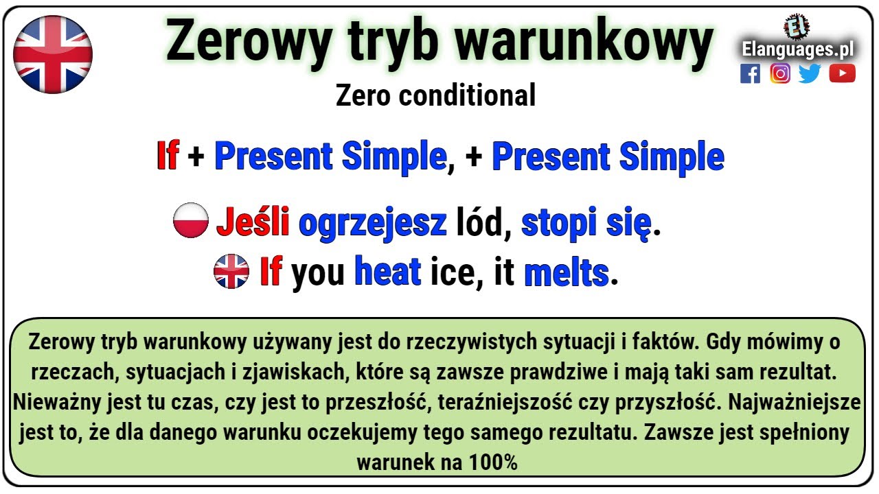 Zerowy tryb warunkowy angielski - ZERO CONDITIONAL 0 - YouTube Pierwszy I Zerowy Tryb Warunkowy