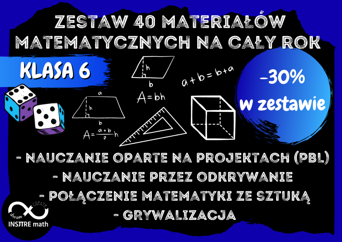 Zestaw materiałów matematycznych na cały rok szkolny dla klasy 6 Matematyka Kl 6