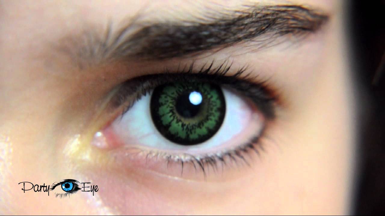 Zielone soczewki kolorowe PartyEye OS GREEN / Green Color Contact Niebieskie I Zielone Oczy Rodziców
