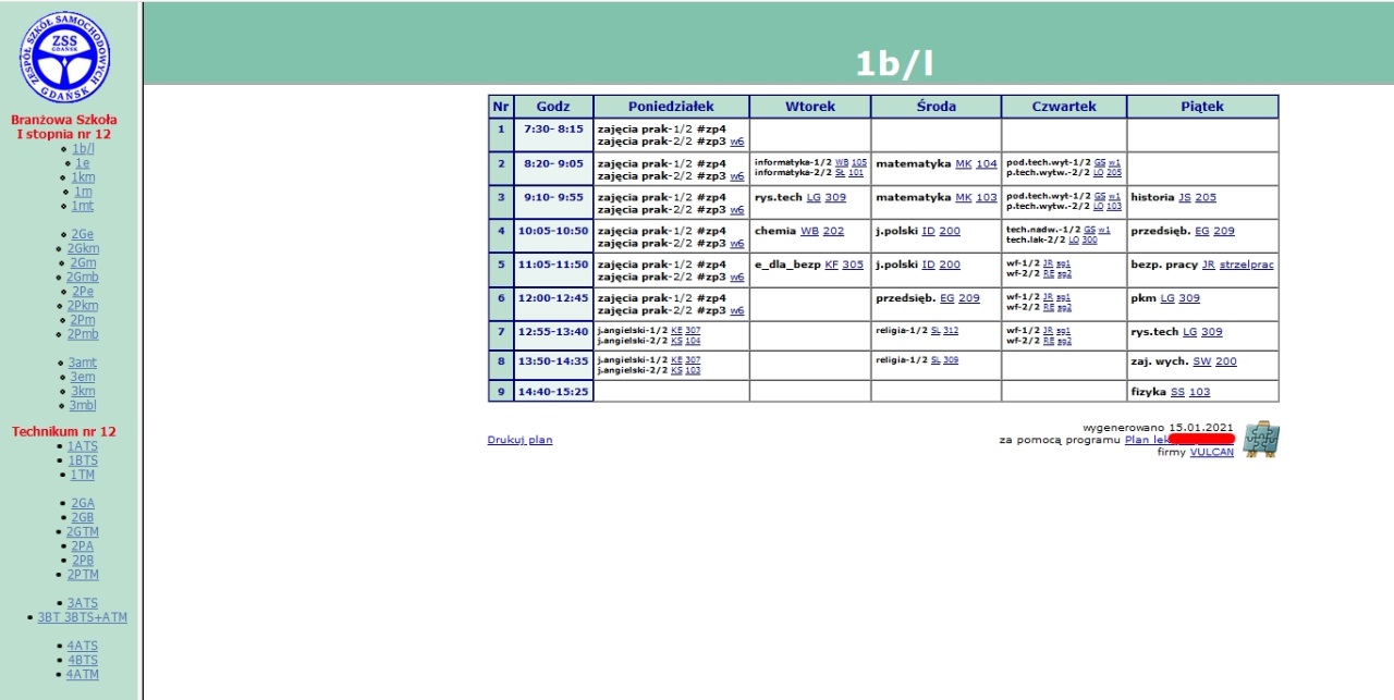 Zss Radom Plan Lekcji