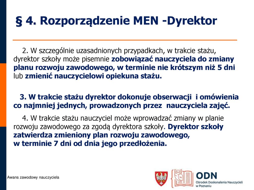 Zmiany w procedurze uzyskania stopni awansu zawodowego - ppt pobierz Rozporządzenie Men Z 29 Sierpnia 2014