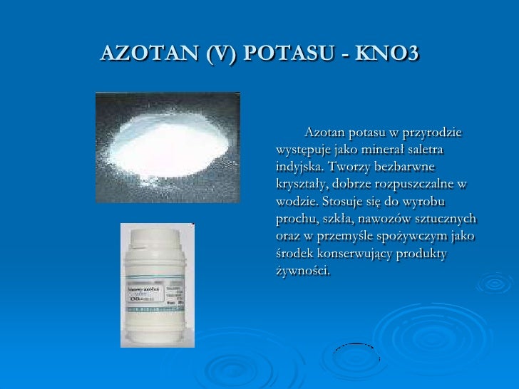 Znaczenie soli Azotan V Potasu Wzór Sumaryczny