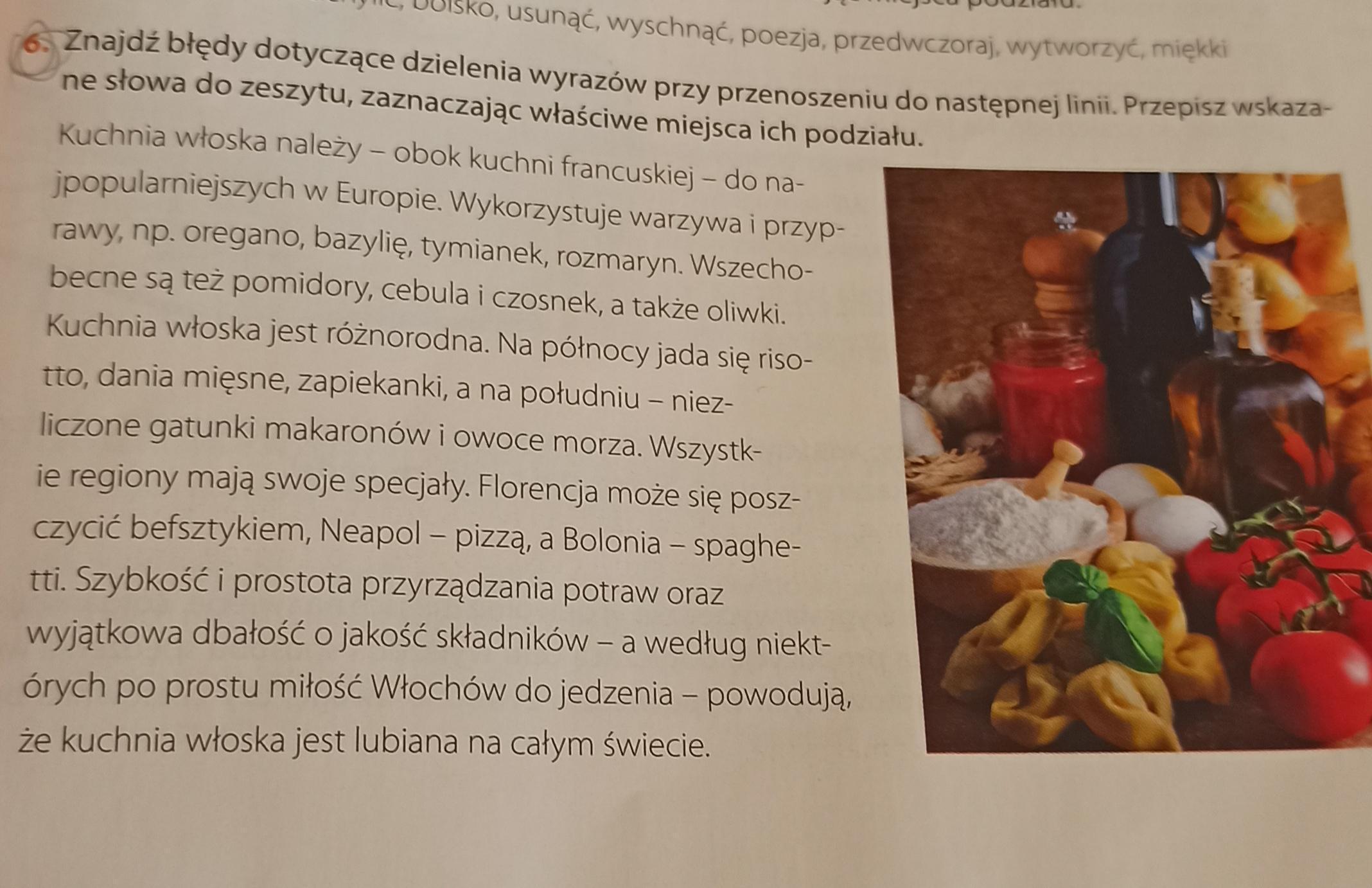Znajdź błędy dotyczące dzielenia wyrazów przy przenoszeniu do następnej Podaj Poprawne Propozycje Dzielenia Podanych Wyrazów Przy Przenoszeniu