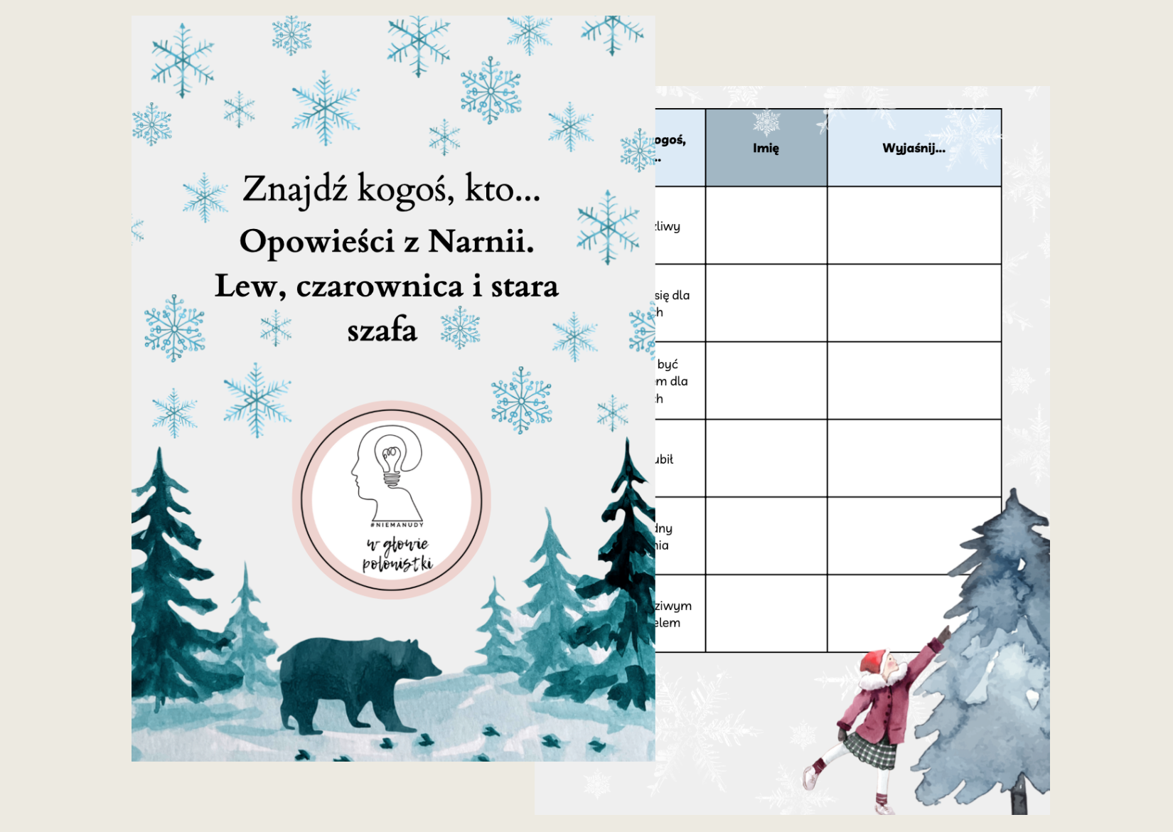 Znajdź kogoś, kto... Opowieści z Narnii. Lew, czarownica i stara szafa Karty Pracy Opowieści Z Narnii Lew Czarownica I Stara Szafa