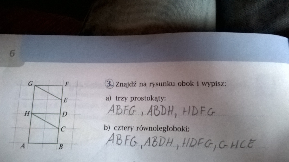 znajdź na rysunku obok wpisz: a) trzy prostokąty :.... b) cztery Odszukaj Na Rysunku Obok I Wpisz