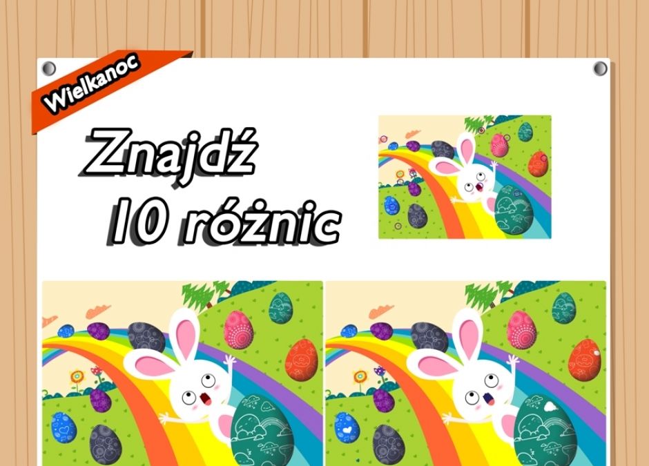 Znajdź różnice między obrazkami dla dzieci do druku - na Wielkanoc Znajdz 10 Rznic Miedzy Obrazkami Do Druku