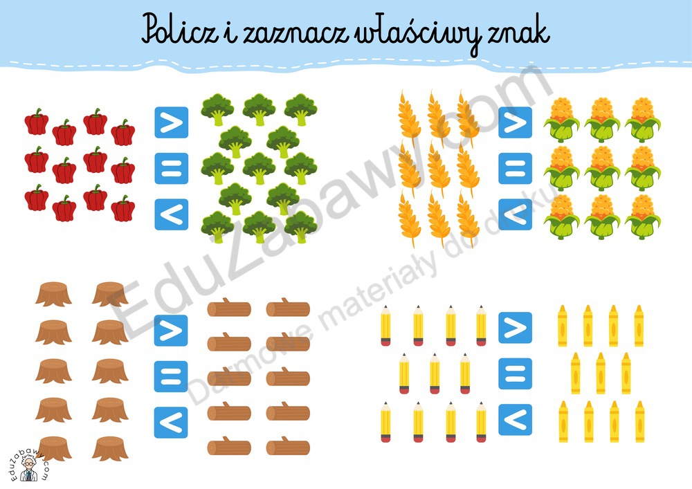 Znaki Mniejszosci I Wiekszosci Karty Pracy