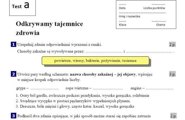 Znalezione obrazy dla zapytania sprawdzian z przyrody klasa 4 odkrywamy Odkrywamy Tajemnice Zdrowia Test Klasa 4 Chomikuj
