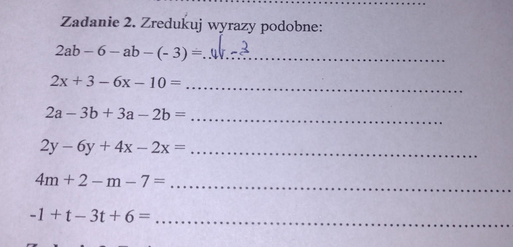 Zredukuj wyrazy podobne - Brainly.pl Zredukuj Wyrazy Podobne A Nastepnie Oblicz Wartosci Liczbowe Wyrazen
