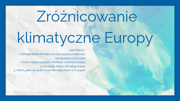 Zróżnicowanie klimatyczne Europy | Genially Zróżnicowanie Klimatyczne Europy