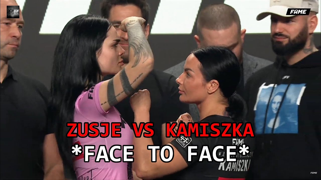 ZUSJE VS KAMILA WYBRAŃCZYK OFICJALNE WAŻENIE I FACE TO FACE ! | FAME Fame Mma Face To Face