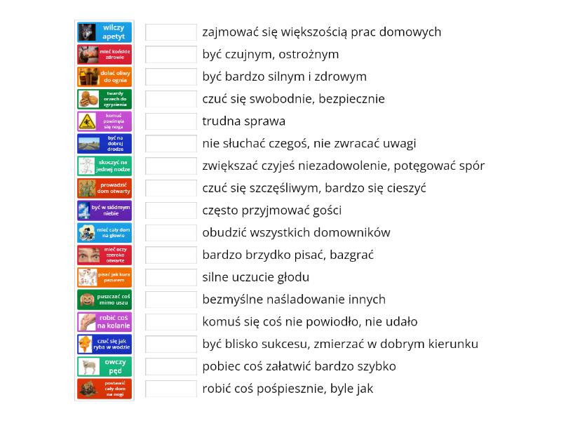 Zwiazki Frazeologiczne Sprawdzian Klasa 5