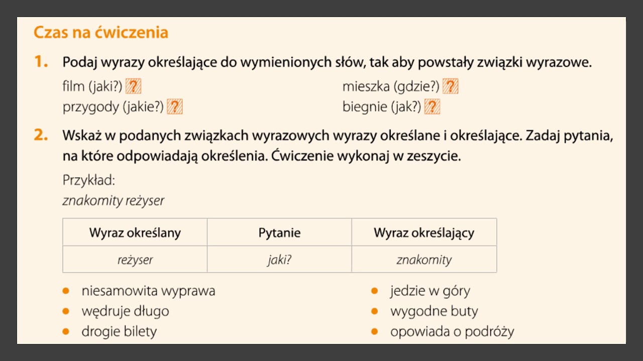 Związki Wyrazowe Przykłady Klasa 5