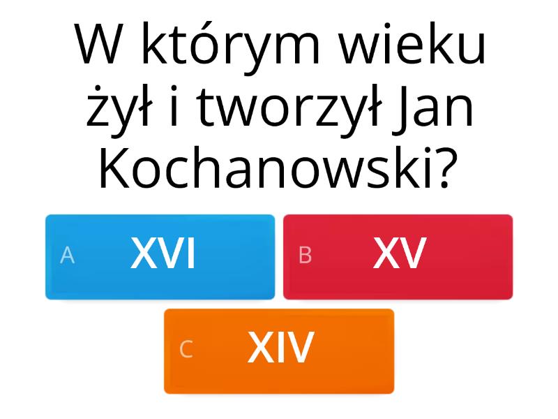 Życie i twórczość Jana Kochanowskiego - klasa 7 '2021 - Test Sprawdzian Z Twórczości Jana Kochanowskiego Klasa 7