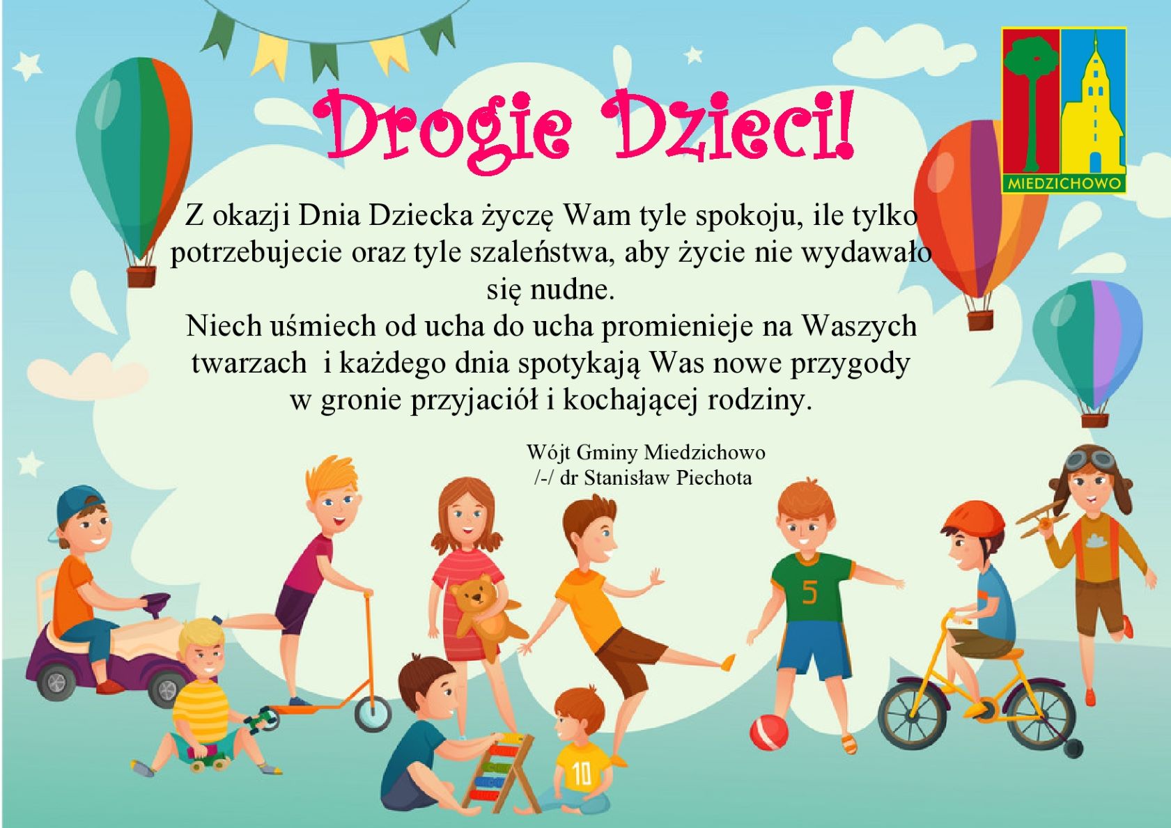 Życzenia z okazji Dnia Dziecka! - Gmina Miedzichowo Mądre życzenia Na Dzień Dziecka